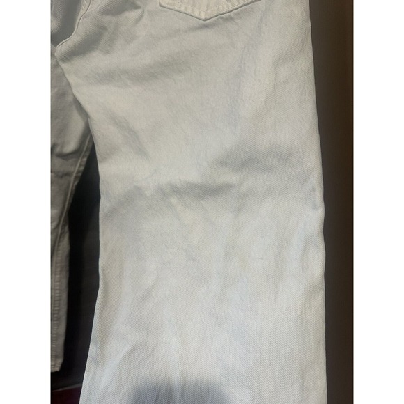 Levi 501 Jeans Original Fit Straight Button Fly White Light Blue Custom 36x34 - Picture 8 of 9